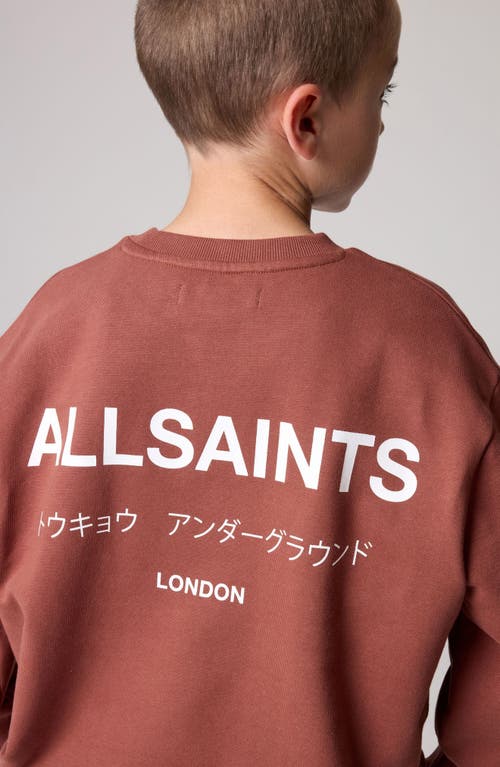 Smallsaints By Allsaints Kids' Oversize Underground Logo Crewneck Sweatshirt In Red