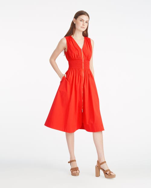 Draper James Amber Sleeveless Smocked Waist Midi Dress