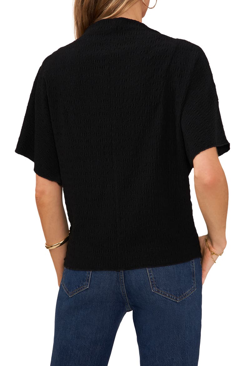 Textured Mock Neck Top, Alternate, color, RICH BLACK
