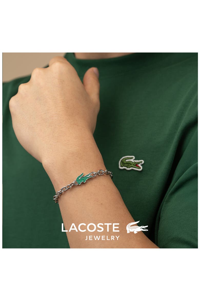 Arthor Crocodile Chain Bracelet, Alternate, color, SILVER