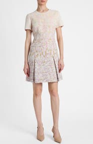 Santorelli Indira Short Sleeve A-Line Dress in Ombré Jacquard