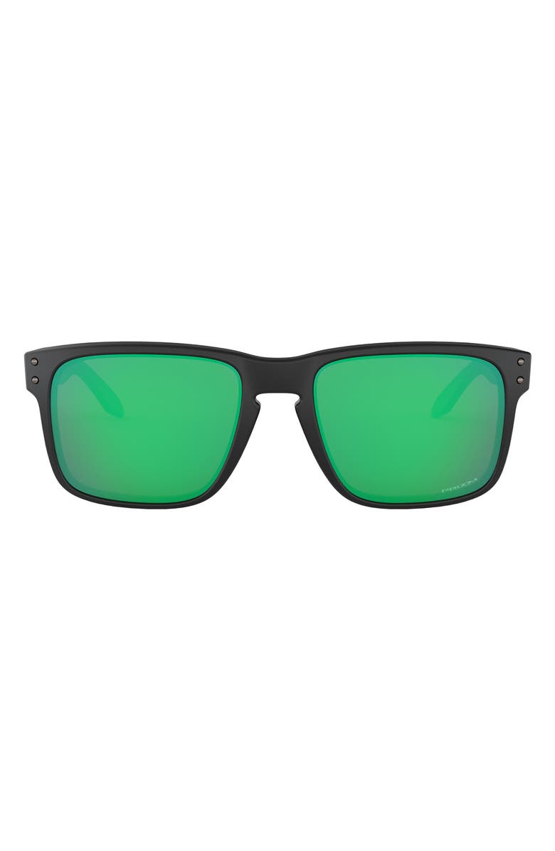 Oakley Holbrook 56mm Prizm<sup>™</sup> Rectangular Sunglasses, Main, color, Black