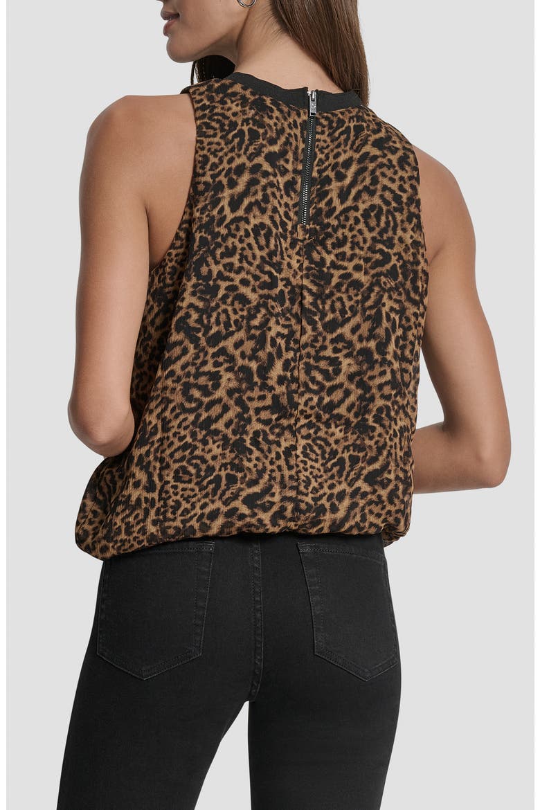 Print Sleeveless Chiffon Bubble Top, Alternate, color, COMPACT CHEETAH