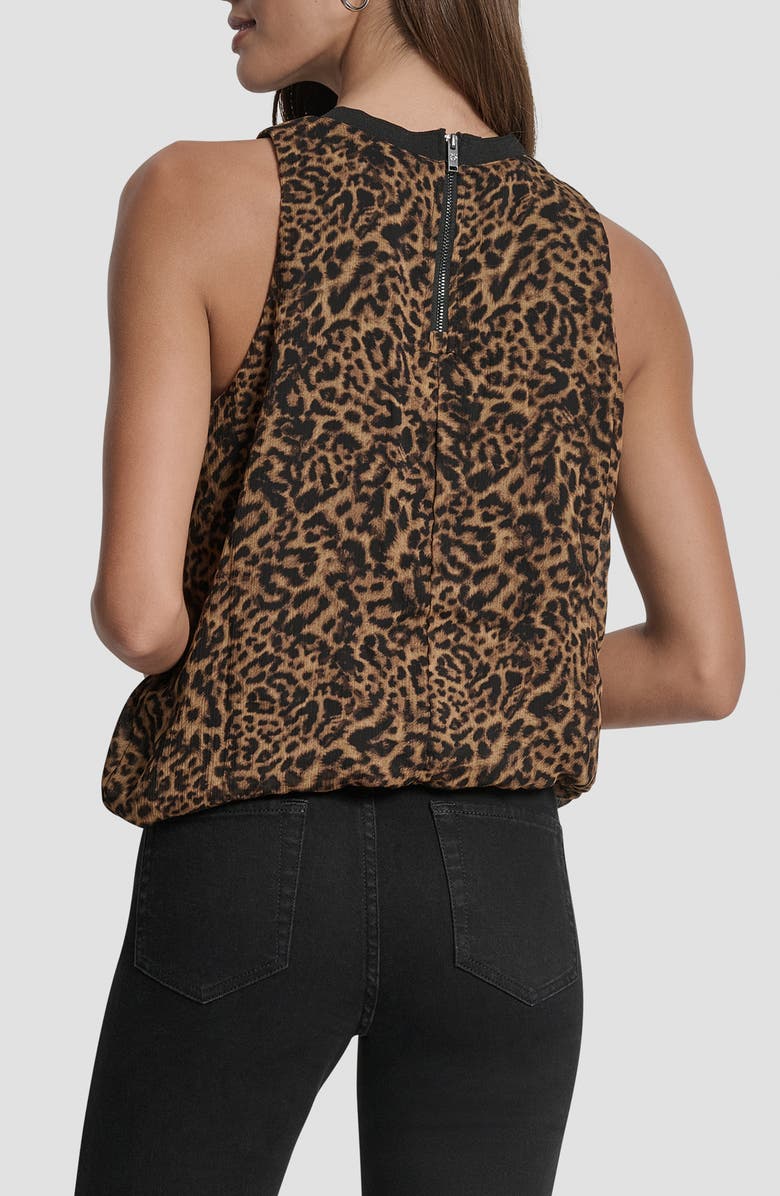 DKNY Print Sleeveless Chiffon Bubble Top, Alternate, color, Compact Cheetah