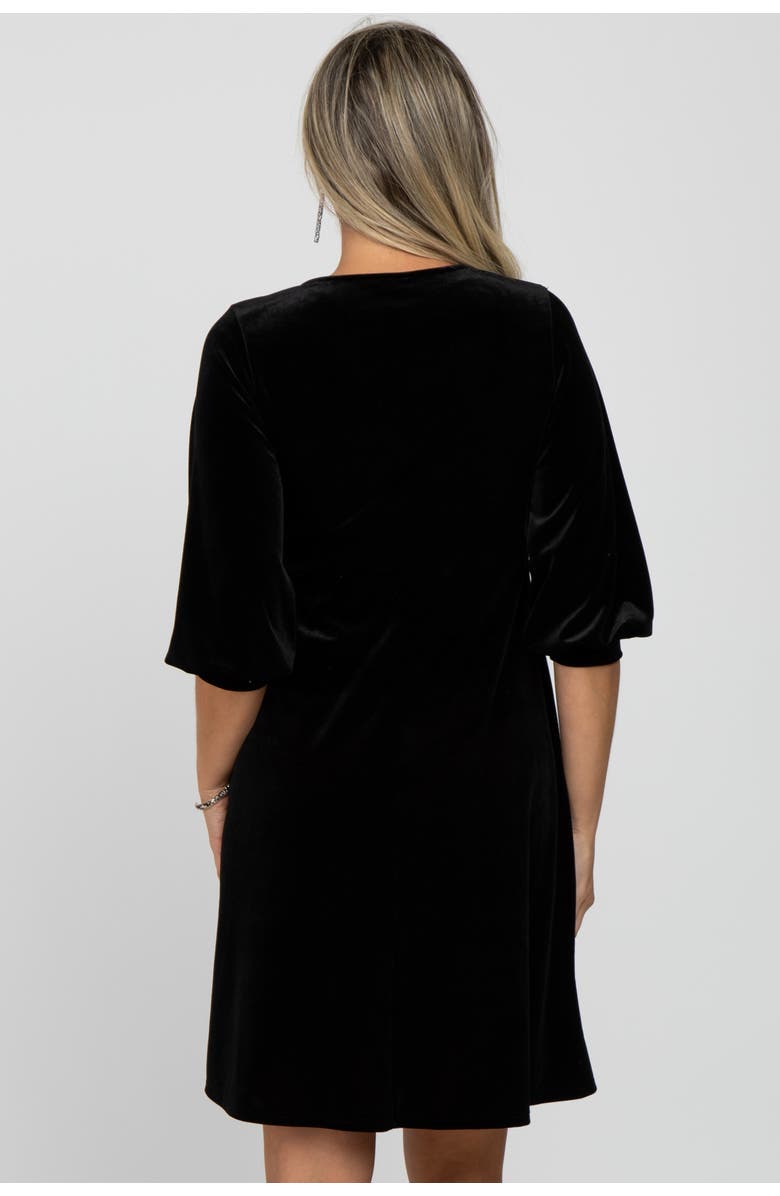 PinkBlush Velvet Wrap Front Babydoll Dress, Alternate, color, Black