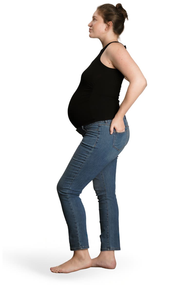 The Tank Ruched Maternity Rib Tank, Alternate, color, Black