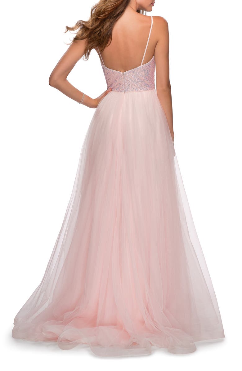 La Femme A-Line Tulle Ballgown, Alternate, color, 