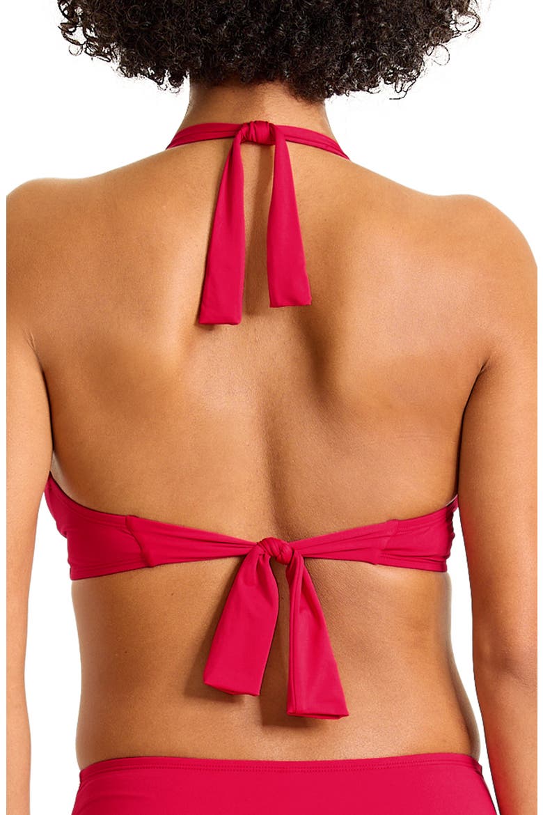 Double Strap Halter Bikini Top, Alternate, color, ROSSO VIVO