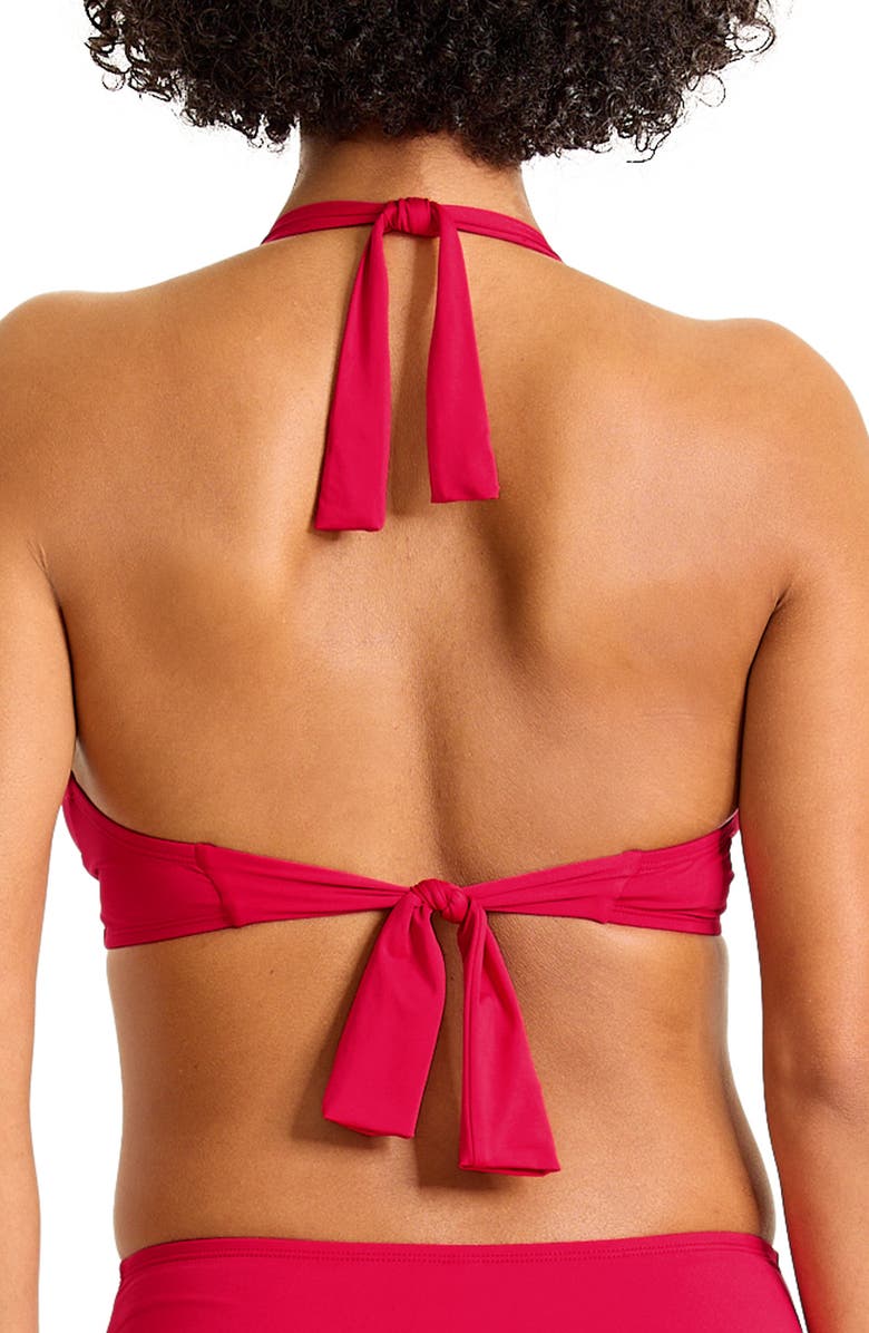 Tommy Bahama Double Strap Halter Bikini Top, Alternate, color, Rosso Vivo