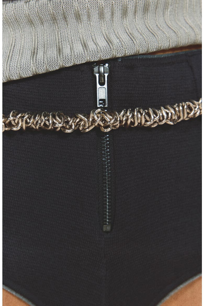 Contrasted Trim Knit Shorts, Alternate, color, DARK BLUE