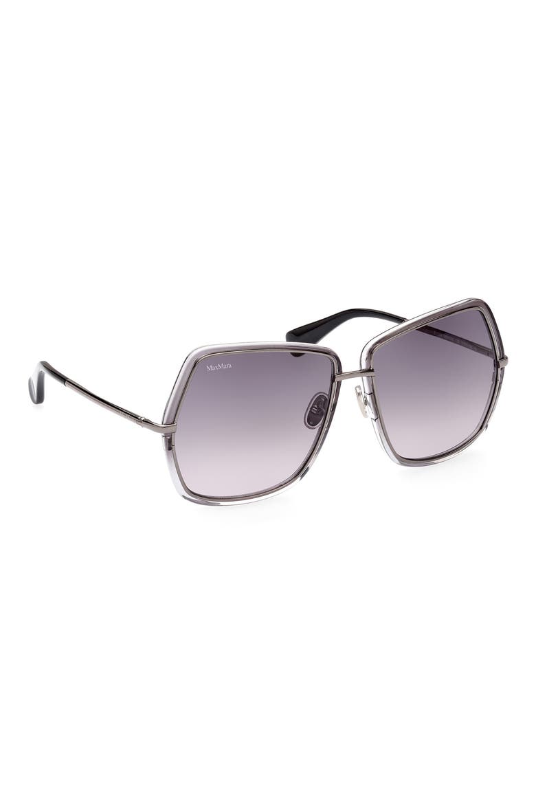 61mm Gradient Geometric Sunglasses, Alternate, color, SHINY DARK RUTH/ GRAD SMOKE