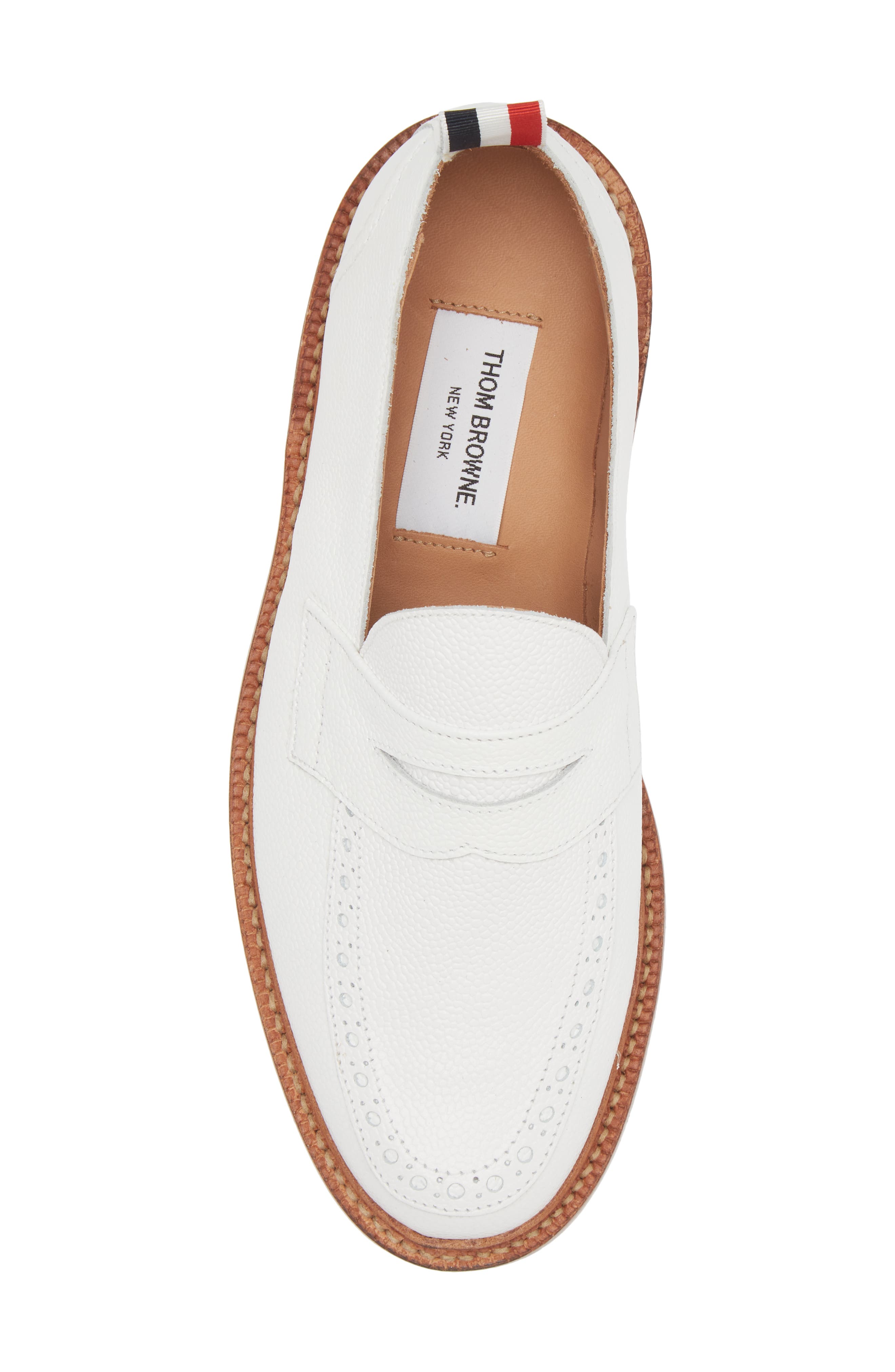 Thom Browne Brogued Leather Loafer, Alternate, color, 