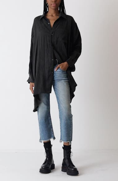R13 Draped Front Button-Up Shirt | Nordstrom