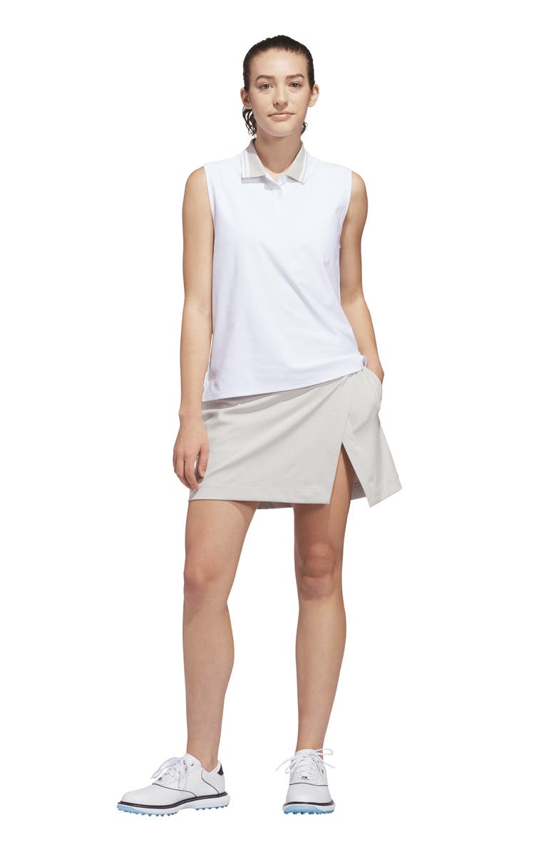 adidas Performance Sleeveless Polo, Alternate, color, White/ Beige