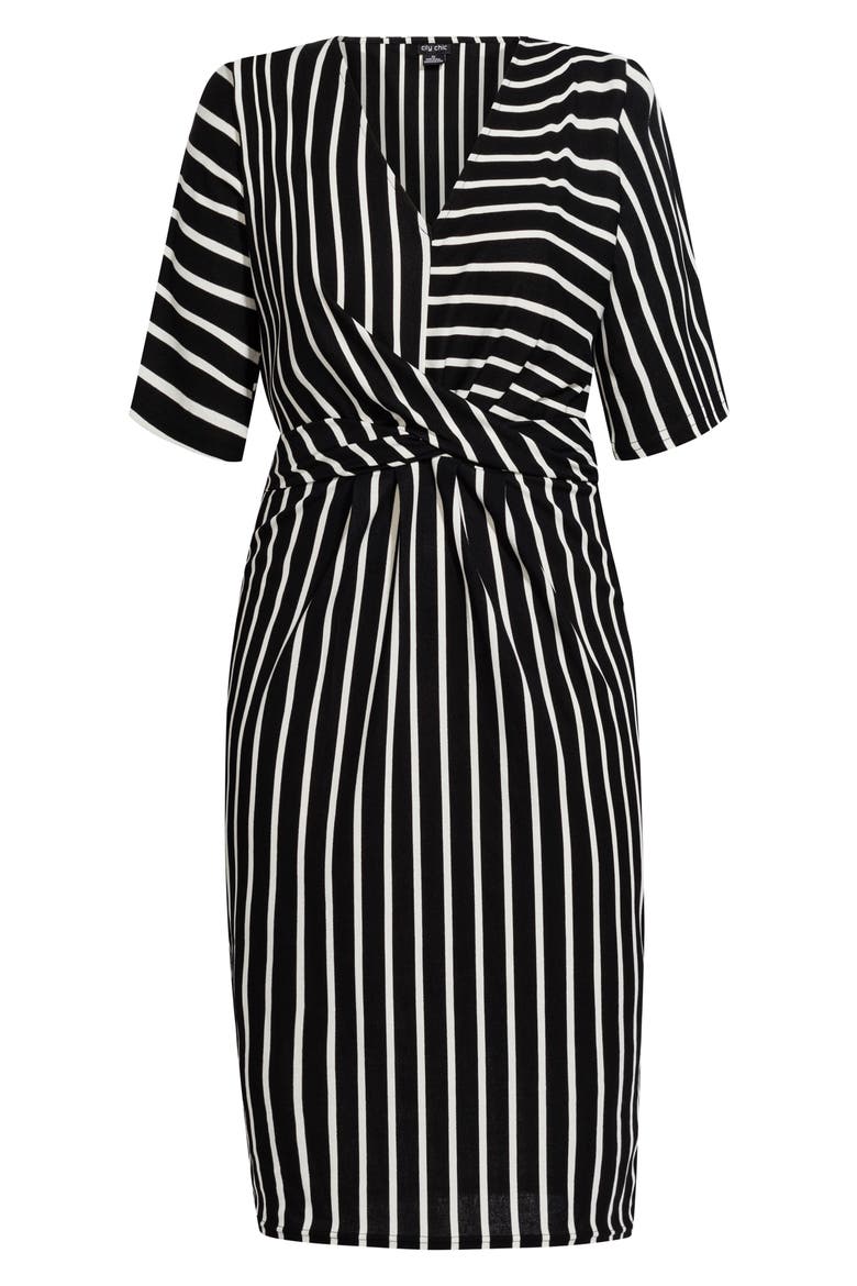 Stripe Midi Dress, Alternate, color, WHITE STRIPE