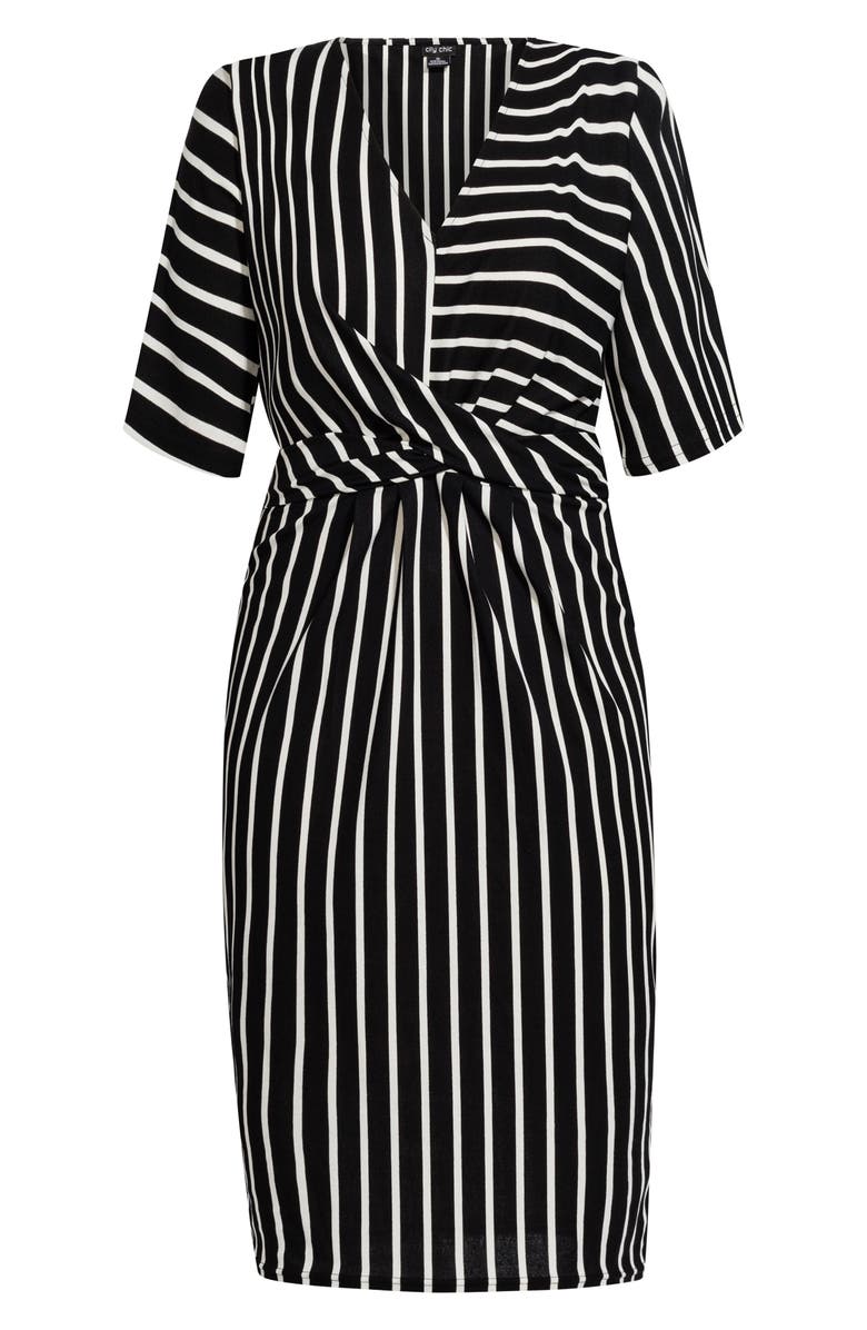 City Chic Stripe Midi Dress, Alternate, color,