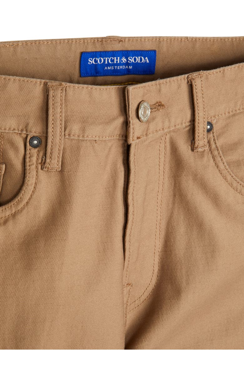Scotch & Soda Dobby Stretch Cotton Straight Leg Pants, Alternate, color, Medium Brown