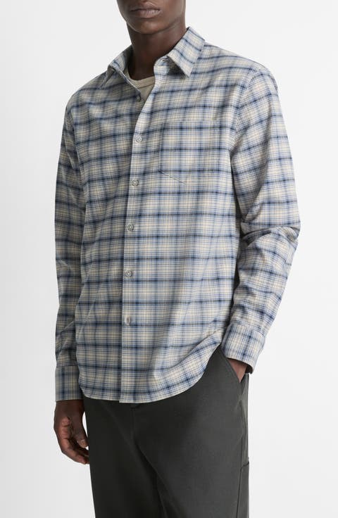 Oceanic Plaid Button-Up Shirt