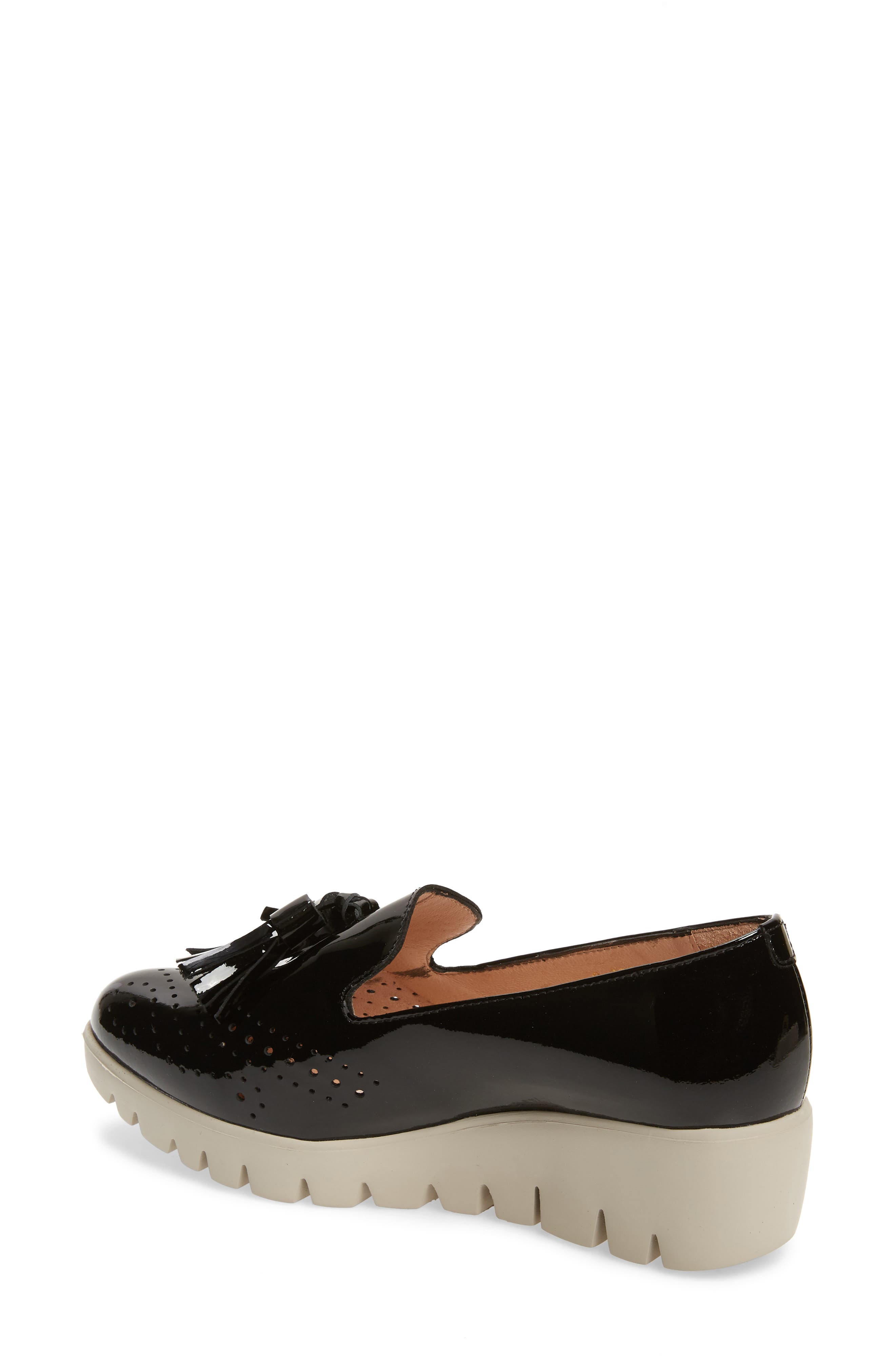 C-3366 Loafer Wedge, Alternate, color, NEGRO/ NEGRO PATENT LEATHER