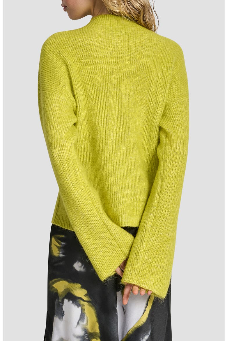 Funnel Neck Wool & Mohair Sweater, Alternate, color, CITRONELLA