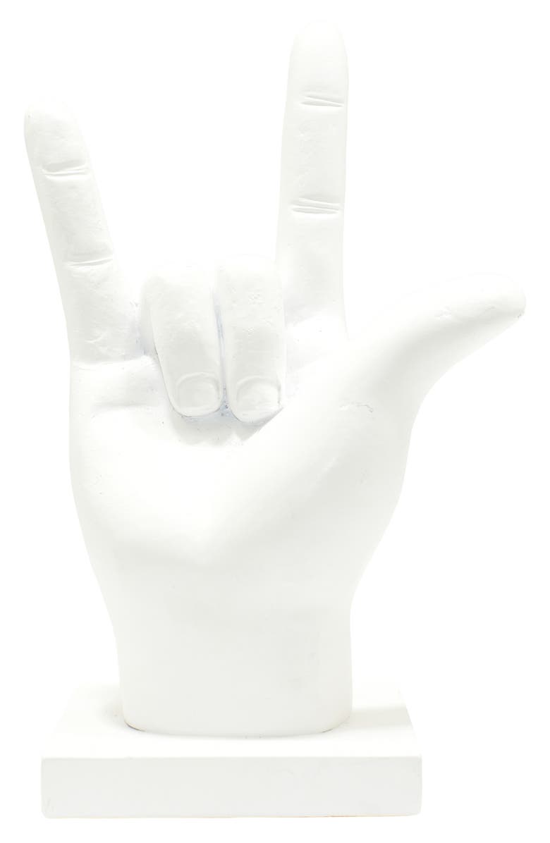 KINETIC I Love You Sign Sculpture, Main, color, White