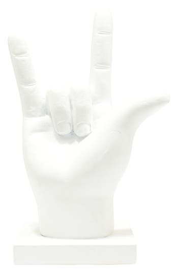 Kinetic I Love You Sign Sculpture In White