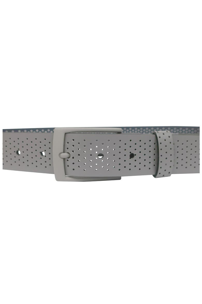Comfort Stretch Perforated Leather Golf Belt, Alternate, color, Grey