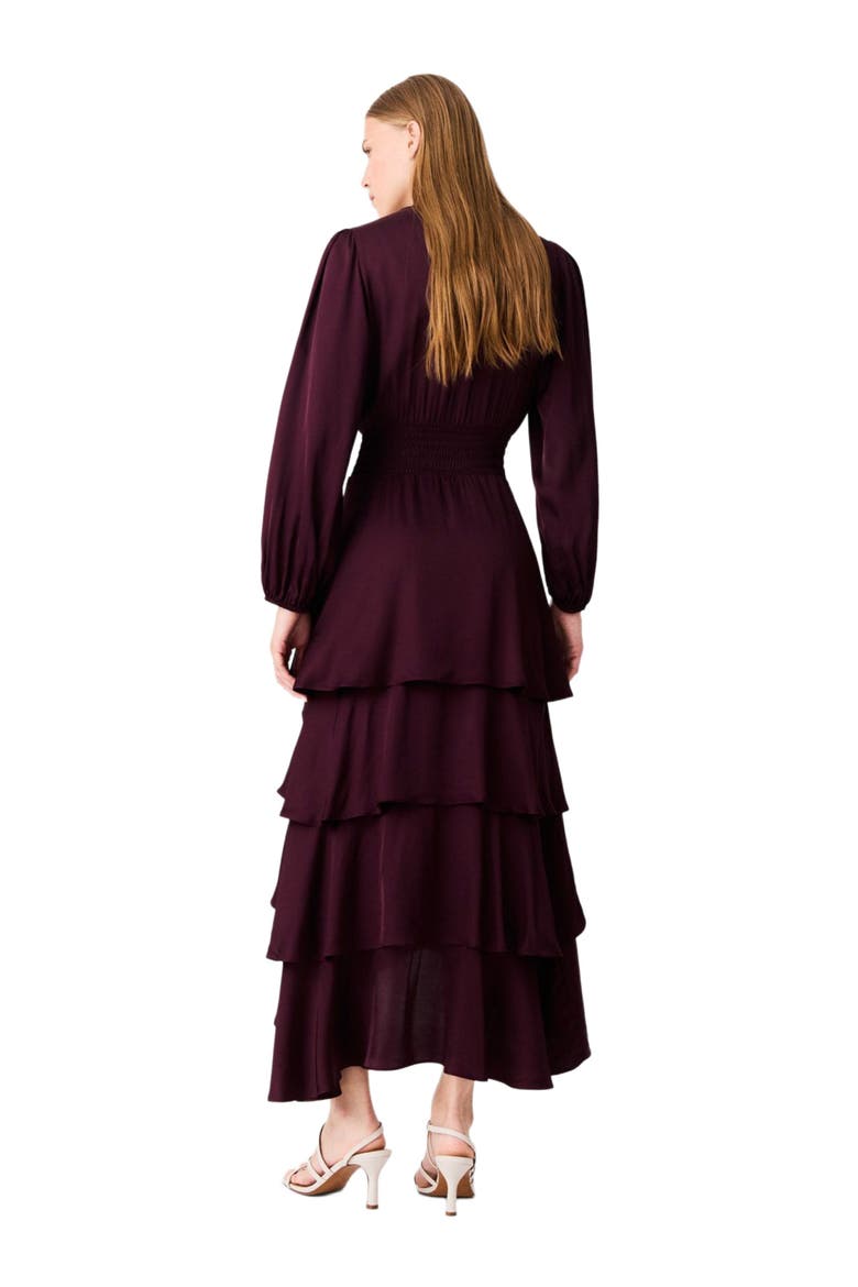 Ruffled maxi dress, Alternate, color, Burgundy