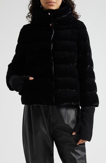 【関税&送料込】Herno Velvet-Effect Jacket Herno A-Line Marbled Velvet Down Jacket | Nordstrom