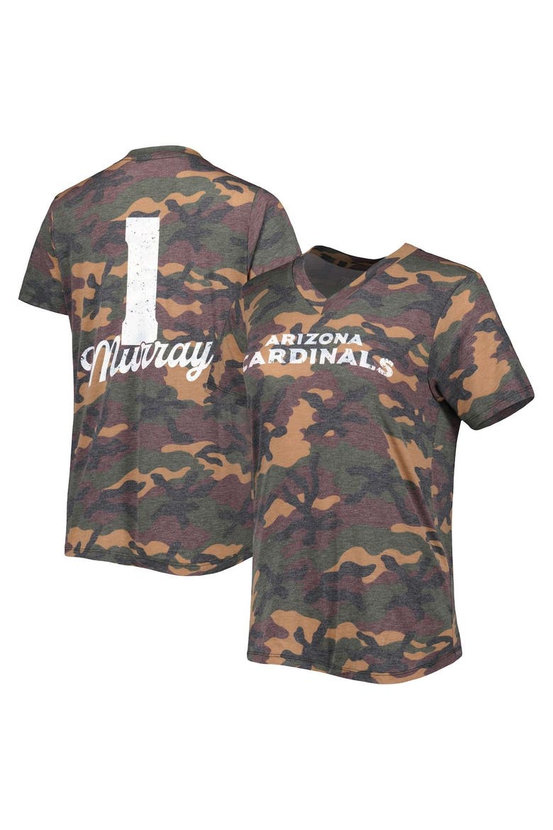 Women's Majestic Threads Kyler Murray Camo Arizona Cardinals Name & Number V-Neck Tri-Blend T-Shirt, Main, color, Camo