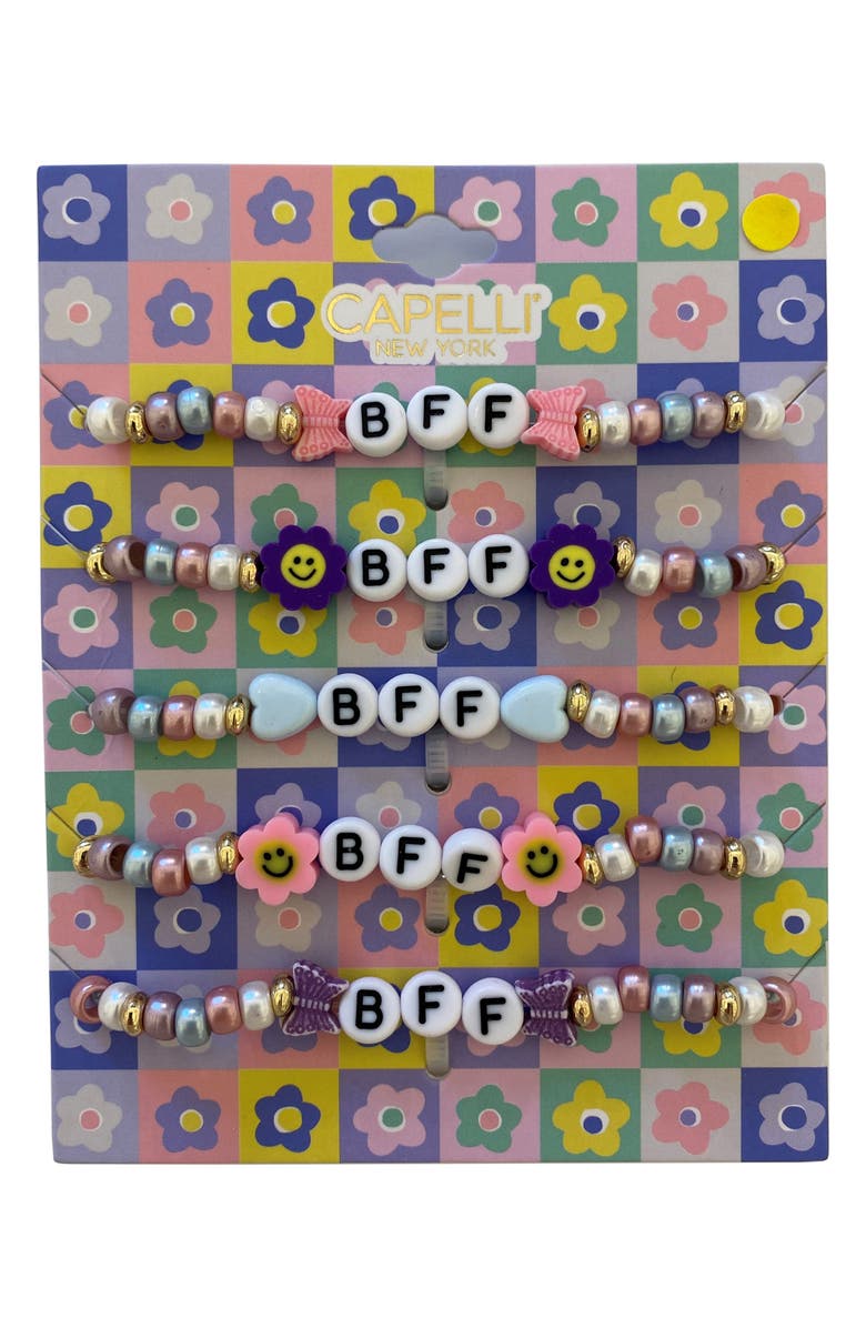 Capelli New York Kids' Assorted Set of 5 BFF Bracelets, Main, color,