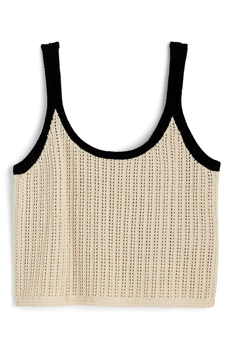 Open Stitch Sweater Tank, Alternate, color, SAND AND BLACK COMBO