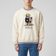 Uscape Apparel Unisex Uscape Apparel Cream Michigan Wolverines Americana Good Boy Ribbed Premium Sweatshirt