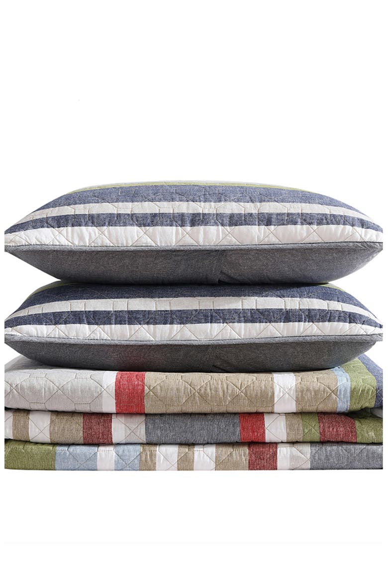 Salmon Ladder Twin Daybed Quilt & Sham Set, Main, color, NAVY MULTI