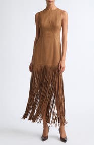Toccin Esther Faux Suede Fringe Minidress