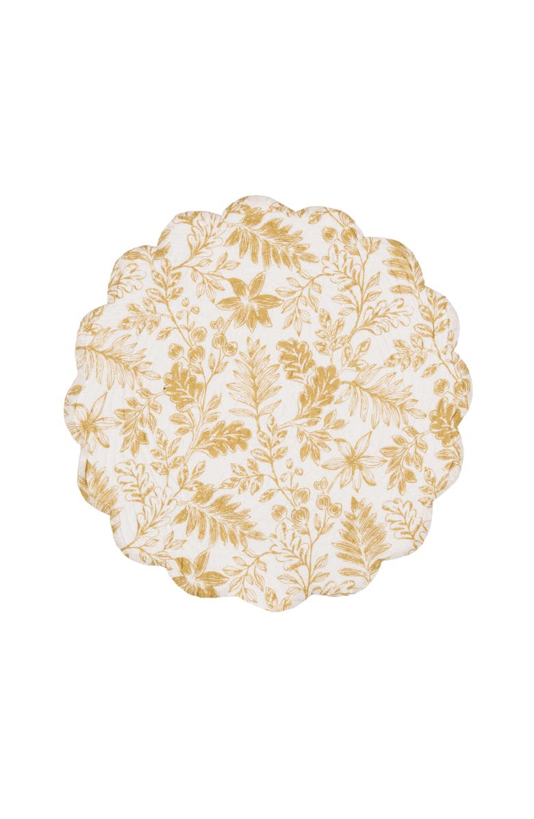 C&F Home Everview Gold Machine Wash Round Set of 6 Placemats 17", Alternate, color, Gold