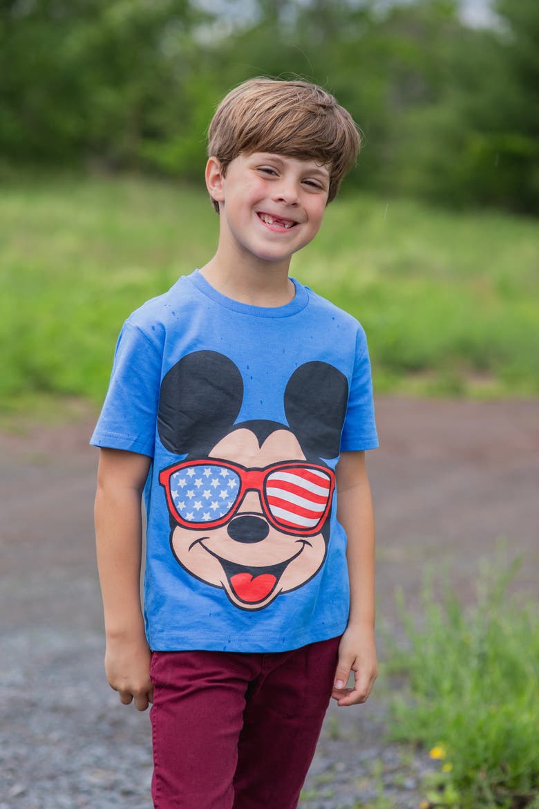 Christmas T-Shirt, Alternate, color, Mickey Patriotic Blue