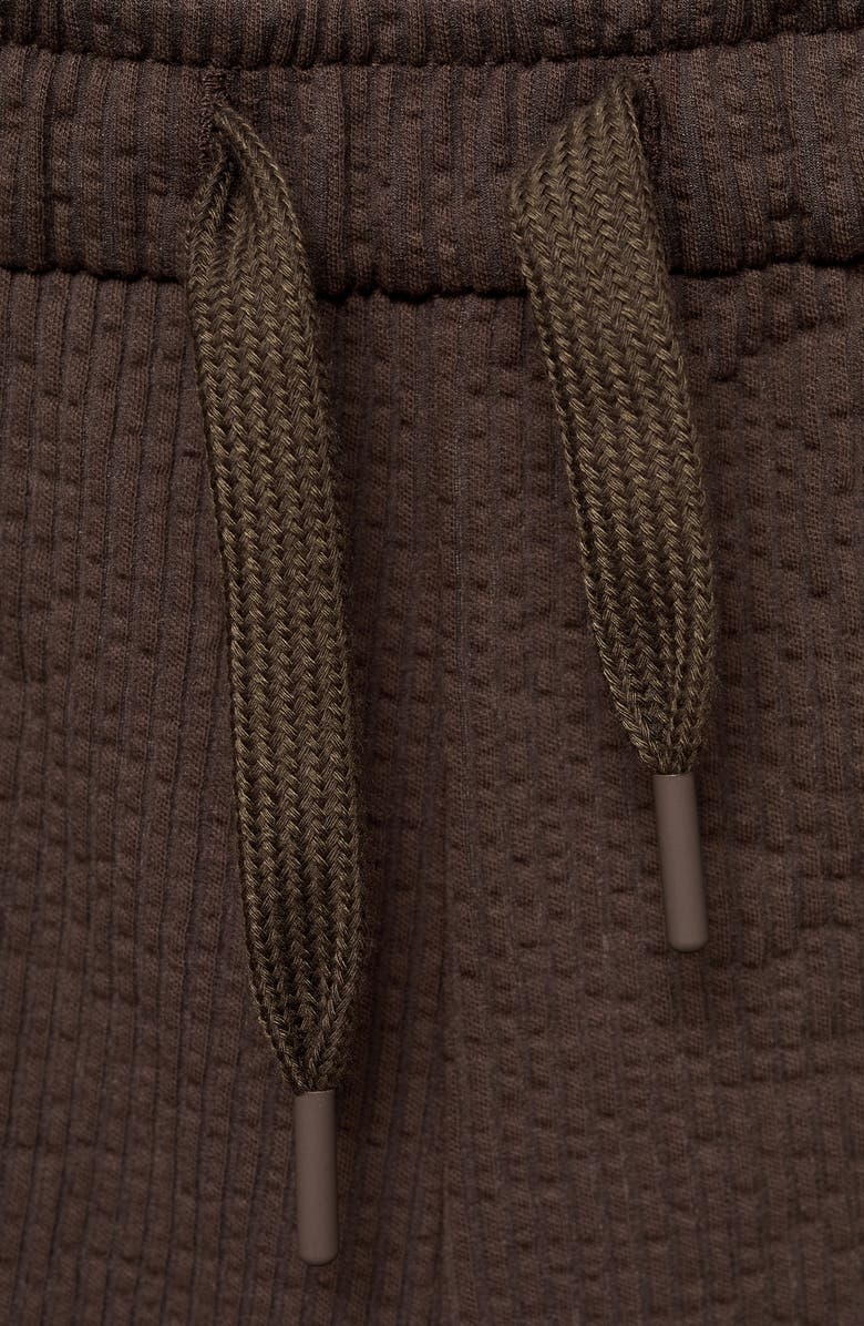 MANGO Drawstring Seersucker Shorts, Alternate, color, 