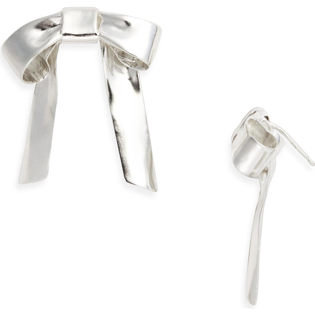 Shana Cave Small Bow Stud Earrings In Metallic