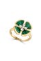 14K Yellow Gold Malachite & Diamond Flower Ring