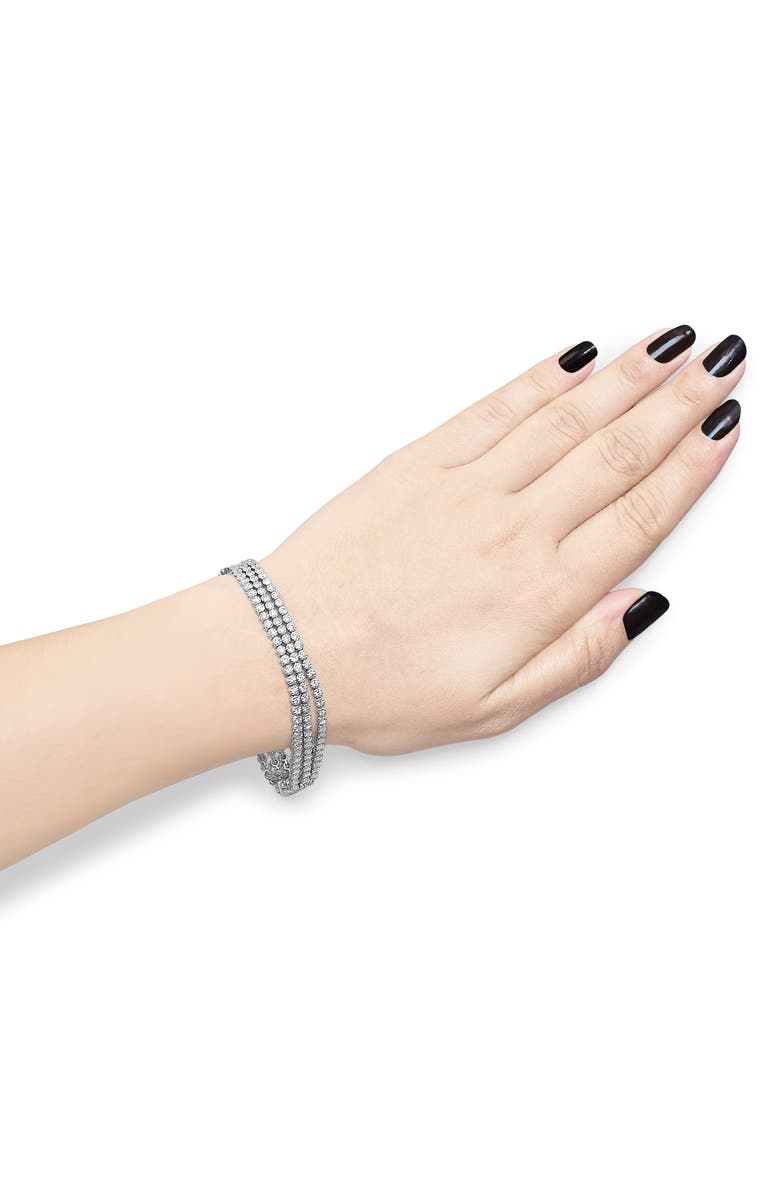 Haus of Brilliance 18K White Gold 5.00 Cttw Diamond 3 Row Link Tennis Bracelet, Alternate, color, White