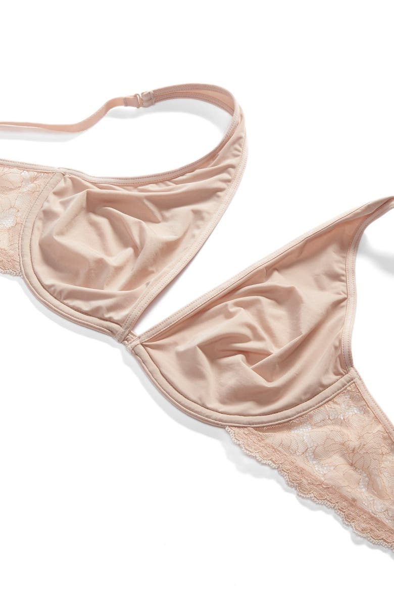 On Gossamer Underwire Plunge Bra, Alternate, color, 