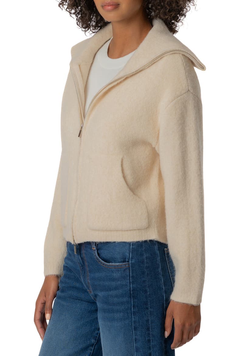 Rue Zip Sweater Knit Jacket, Alternate, color, CREAM