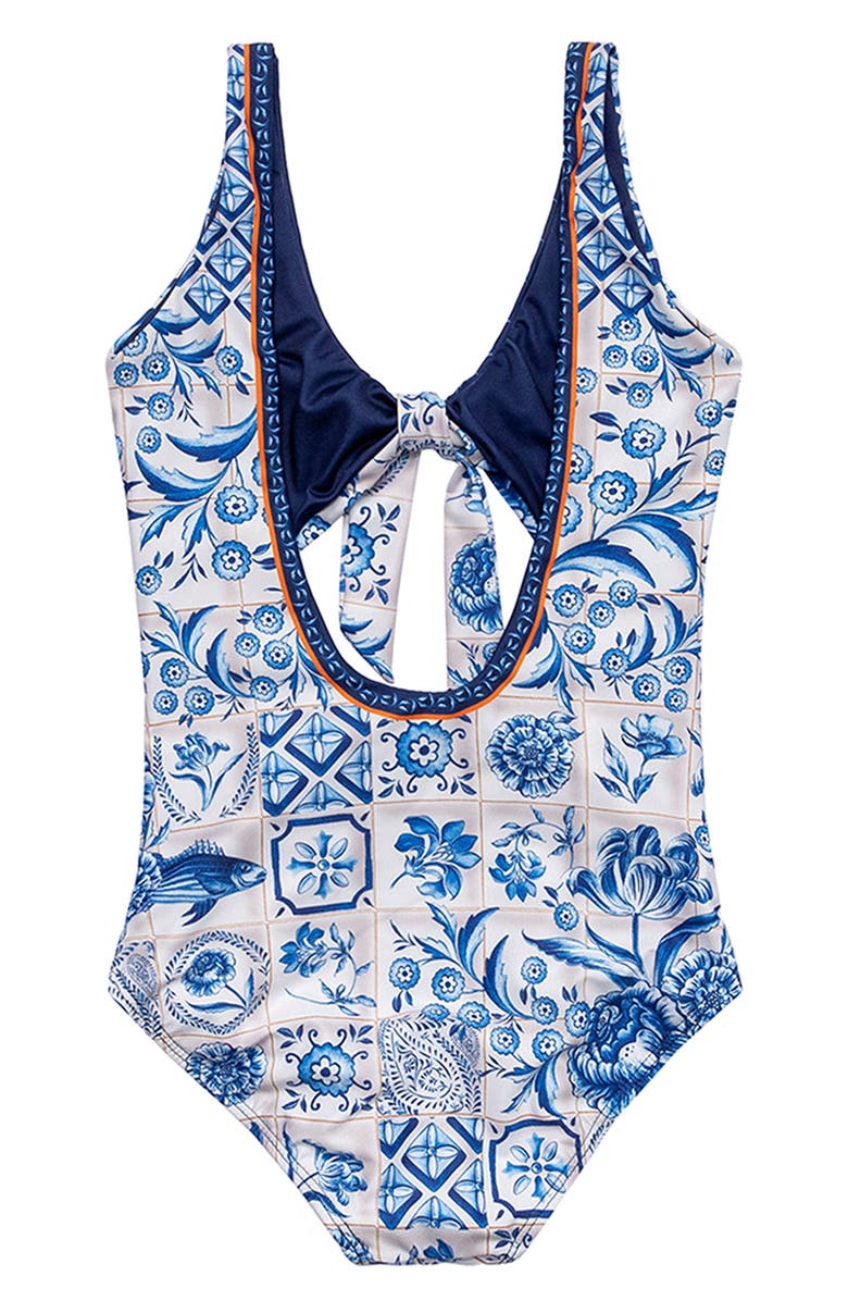 Agua Bendita Kids' Azure Iliana One-Piece Swimsuit, Alternate, color, Blue Multi