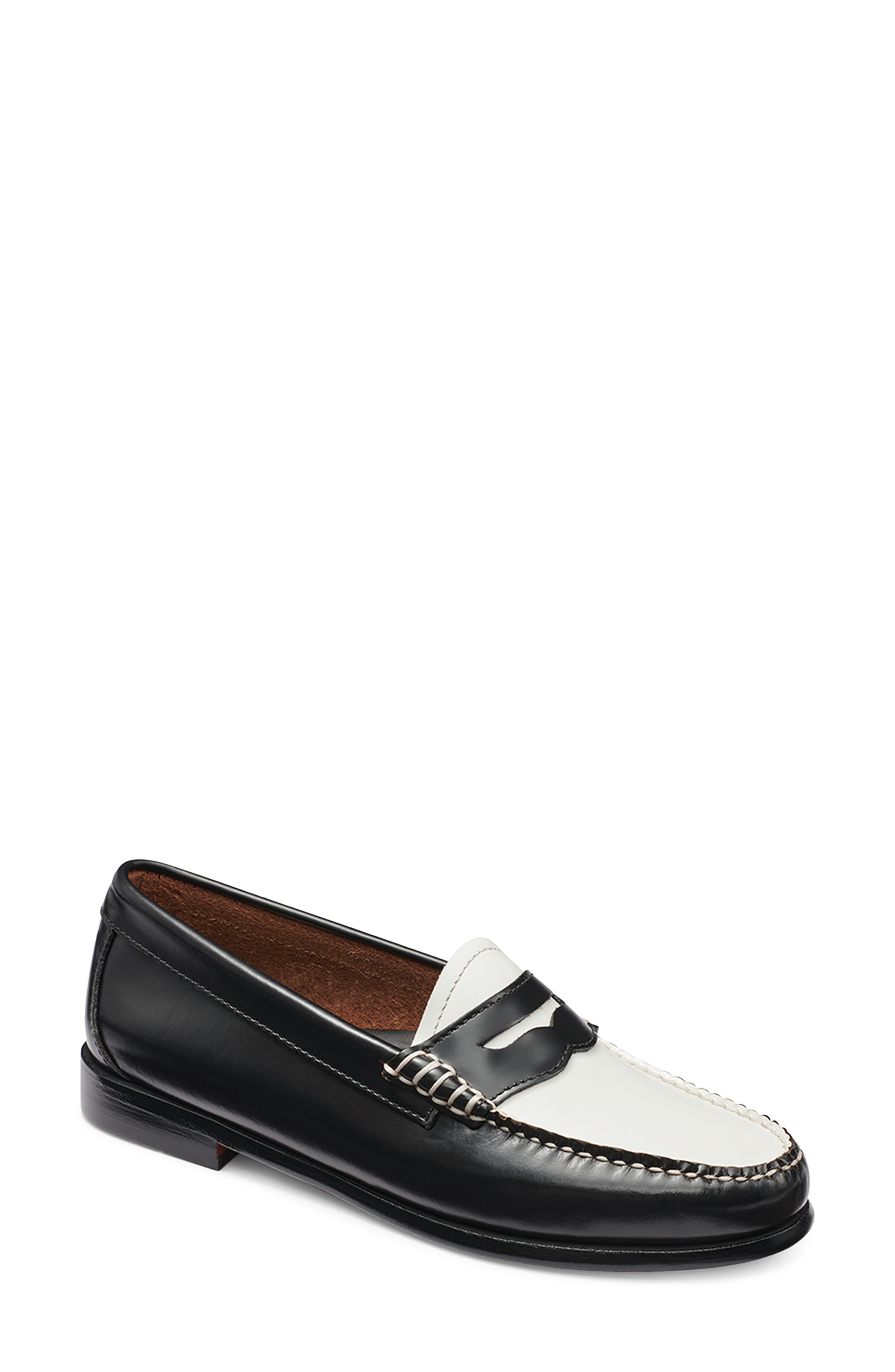 Whitney Leather Loafer, Main, color, BLACK/ WHITE