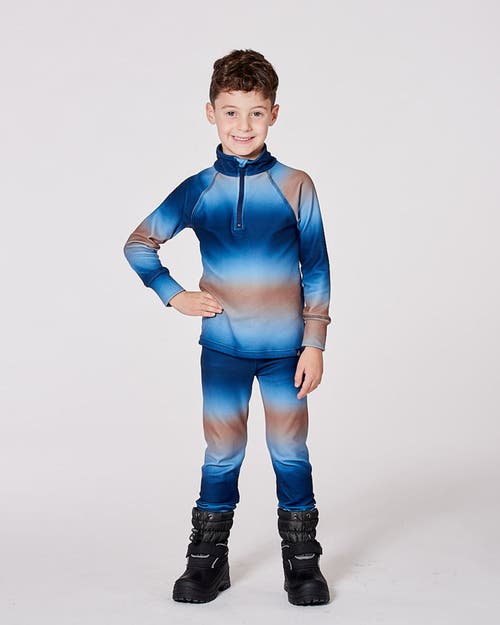Deux Par Deux Boy Two-piece Thermal Underwear Set In Blue