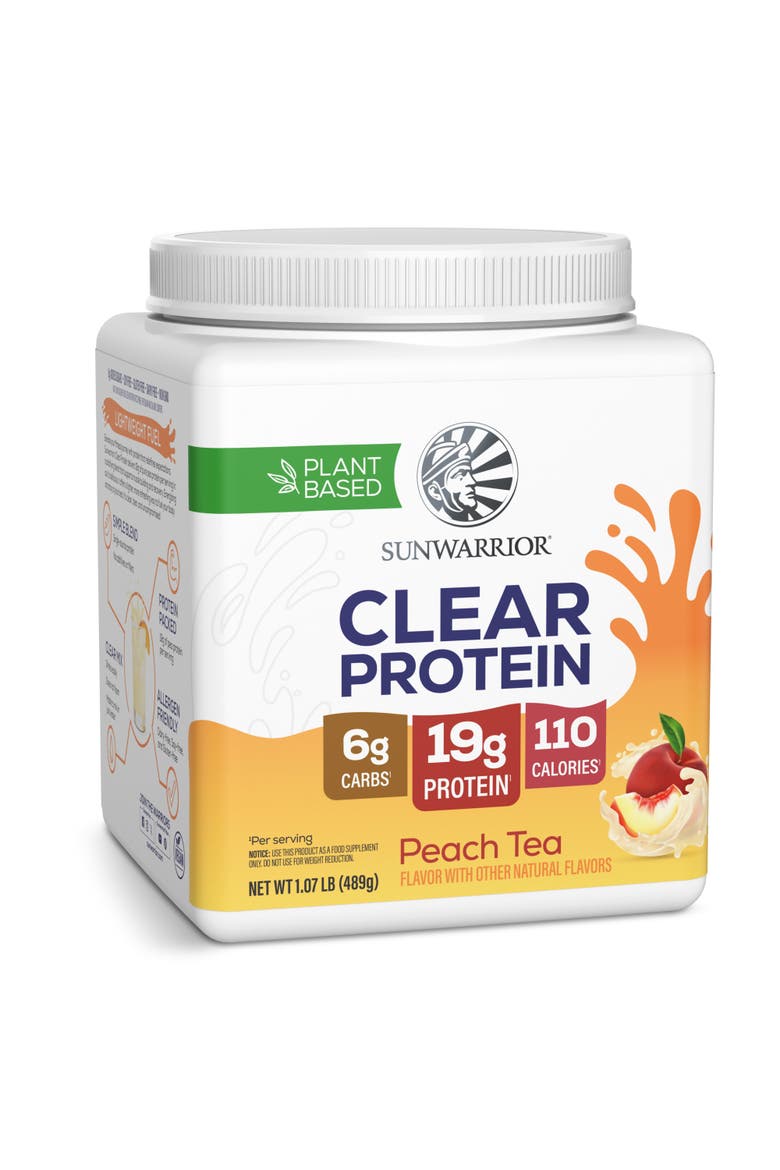 Clear Plant Protein Powder, Main, color, Peach Tea