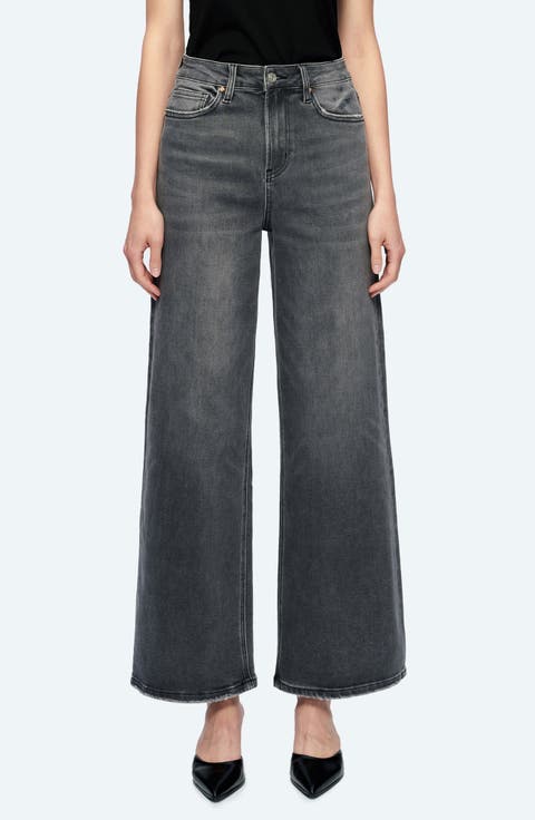 【MODERNIF】Mor Deep Grayish Wide Denim Pants Grey Wide Leg Jeans | Nordstrom