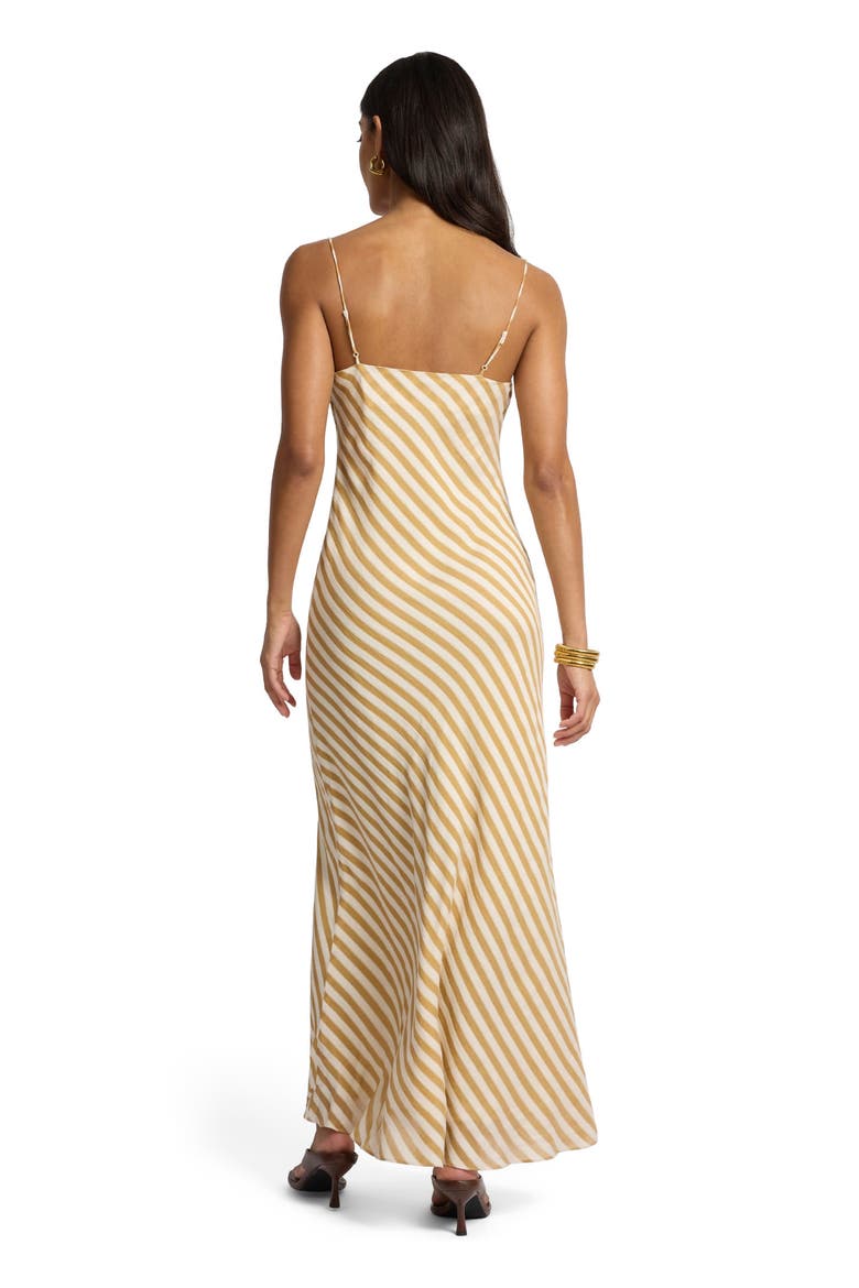 Slip Dress, Alternate, color, Ochre/Off White