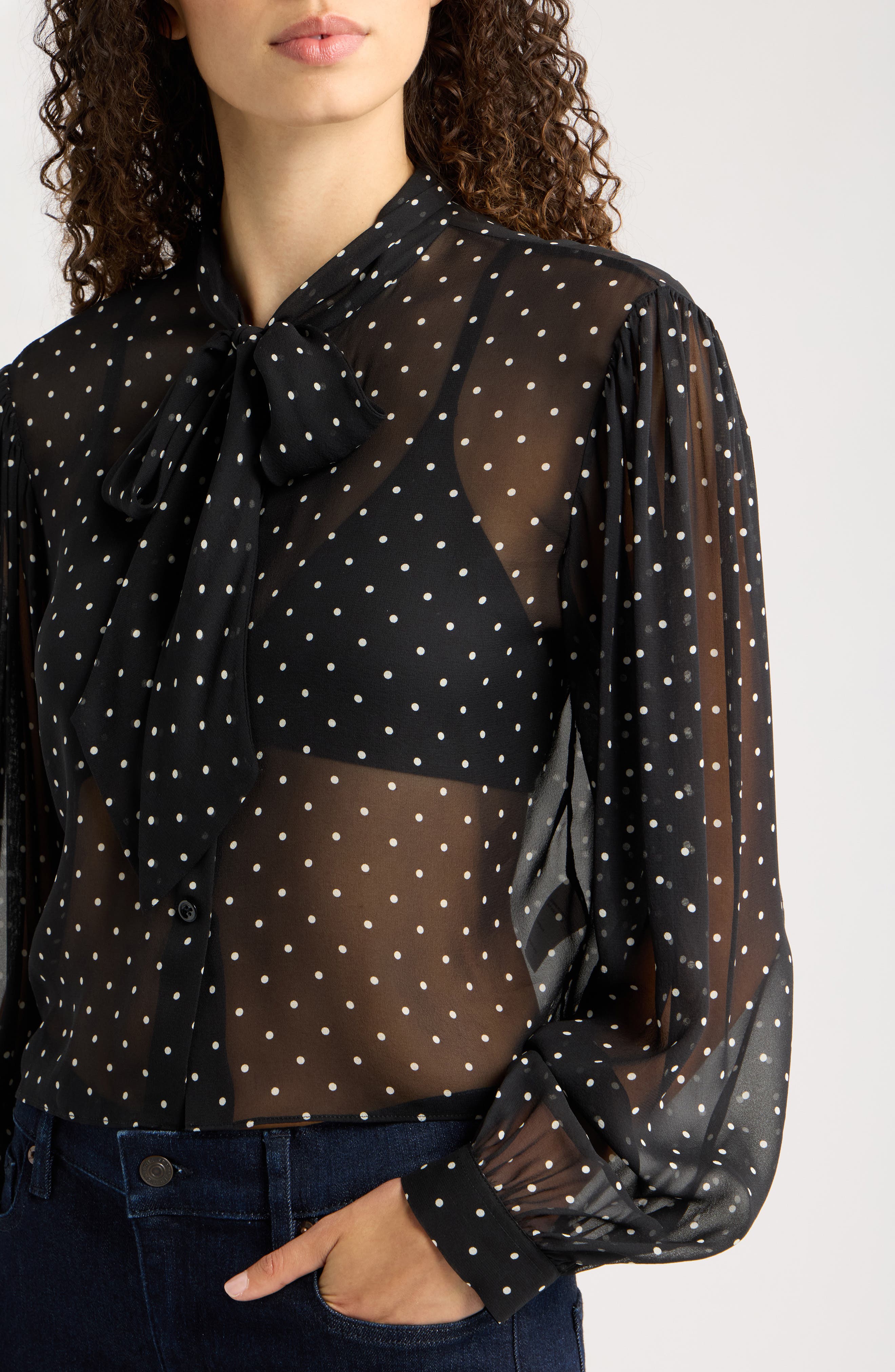 FRAME Camilla Polka Dot Silk Blouse (Women) | Nordstrom